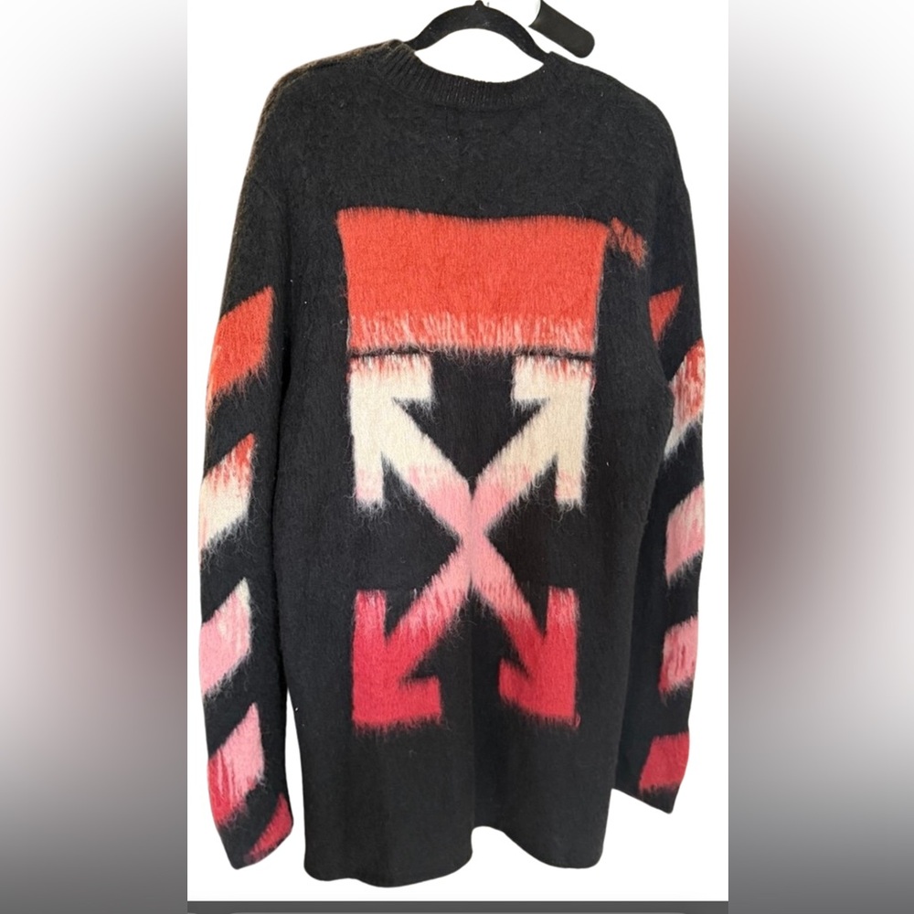 Off-White Black and Orange Crewneck Sweater